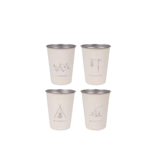Gelas Camping SHINETRIP 4Pcs Cup 304 Stainless Steel Portable Outdoor Hiking