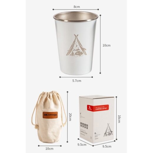 Gelas Camping CAMPLEADER Camping Cup Portable 4 Pcs Campervan Hiking Nobana - Image 2