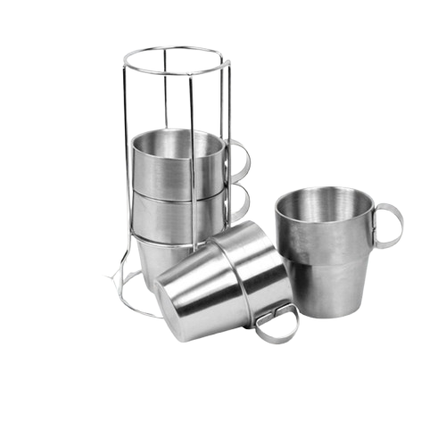 Gelas Stainless Steel 304 Camping Cup Portable 4 Pcs Outdoor Hiking