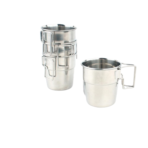 Gelas Mug Stainless Steel Cup Camping Portable 4 Pcs Outdoor Hiking