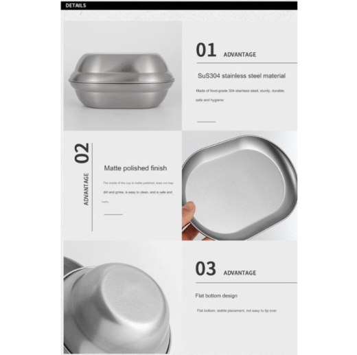 Set Piring Makan Camping 304 Stainless Steel CLS Nesting Outdoor Alat Makan Mendaki Hiking - Image 3