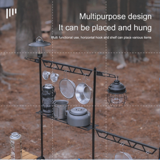 Rak Gantung Multifungsi Tableware Rack Rak Meja Camping Outdoor Tiang Gantungan Meja Kemah - Image 3