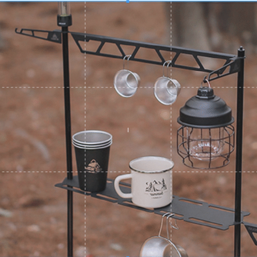 Rak Gantung Multifungsi Tableware Rack Rak Meja Camping Outdoor Tiang Gantungan Meja Kemah - Image 7