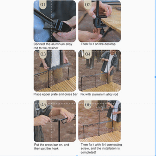 Rak Gantung Multifungsi Tableware Rack Rak Meja Camping Outdoor Tiang Gantungan Meja Kemah - Image 6
