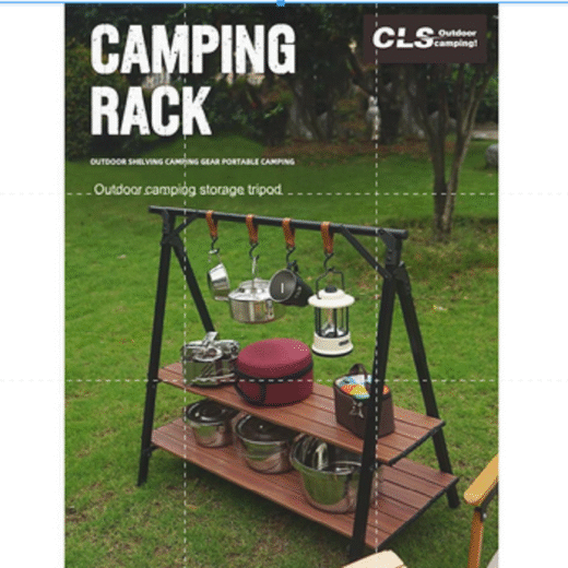 Rak Aluminium Alloy Double Layer Rak Penyimpanan Camping Outdoor Campervan - Image 5