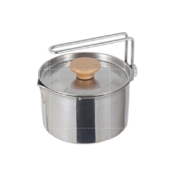 Panci Teko 1L Multifungsi Stainless Steel Nesting Outdoor Nesting Kettle Coffee Pot Alat Masak Camping Mendaki