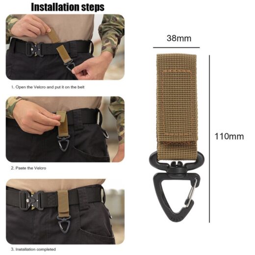 Gesper Gantung Multifungsi ISE MOUNT Outdoor Tactical Backpack Hanging Gantungan Buckle 360 Rotation Hiking Mendaki - Image 4