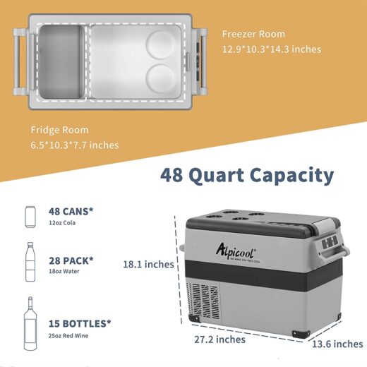 Kulkas Portable Alpicool CF45 45L Freezer Mobil Campervan Motorhome - Image 6
