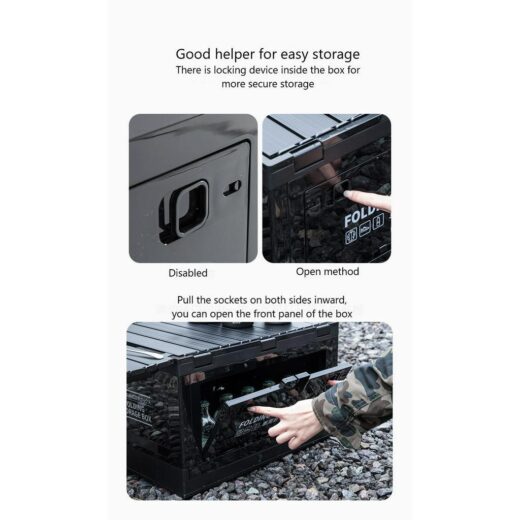 Kotak Penyimpanan Lipat 50L ISE MOUNT Storage Box Outdoor Camping Campervan Box - Image 4