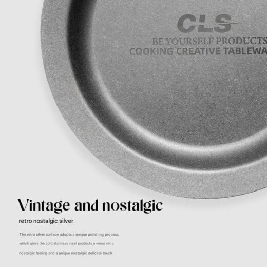 Piring Makan Camping 304 Stainless Steel CLS Dinner Plate Nesting Outdoor Mendaki - Image 3