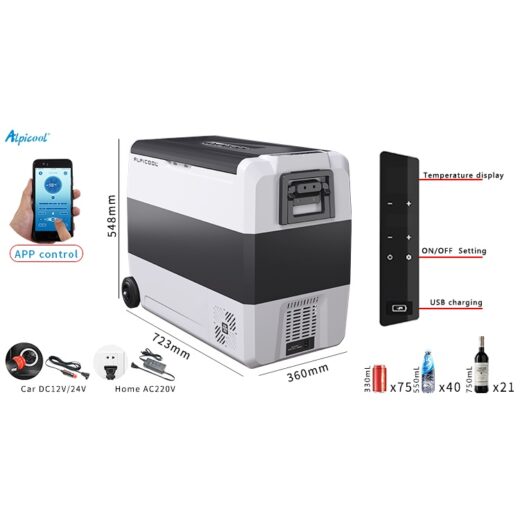 Kulkas Portable Alpicool T60 60L Freezer Mobil Campervan Motorhome Kulkas Vaksin Ice Tiger Car Refrigerator Compressor Refrigeneration Car Home Dual Use - Image 5