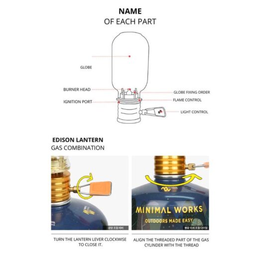 MINIMAL WORKS Edison Lantern Antique Design Lampu Isogas Camping - Image 5