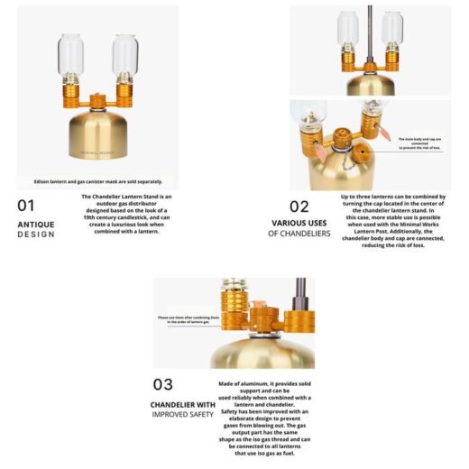 MINIMAL WORKS Chandelier Lantern Stand Tempat Lampu Camping Outdoor - Image 5