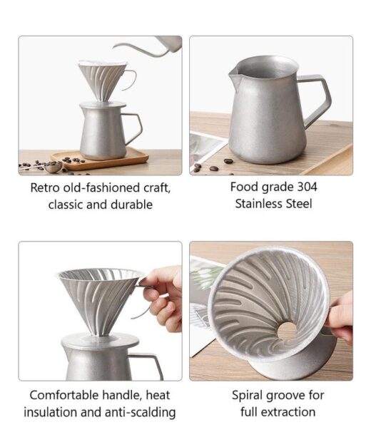 V60 Dripper Stainless Steel 304 Filter Cup Coffe Camping Hiking - Image 5