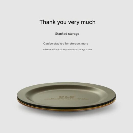 Piring Makan Camping 304 Stainless Steel CLS Dinner Plate Nesting Outdoor Mendaki - Image 2