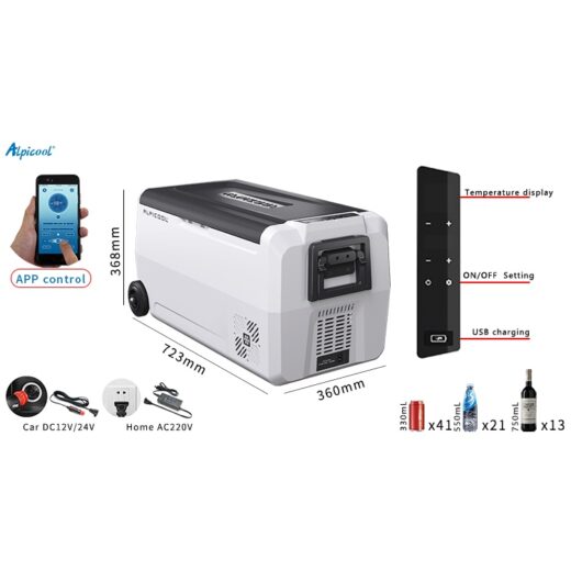 Kulkas Portable Alpicool T36 36L Freezer Mobil Campervan Motorhome Kulkas Vaksin Ice Tiger Car Refrigerator Compressor Refrigeneration Car Home Dual Use - Image 5