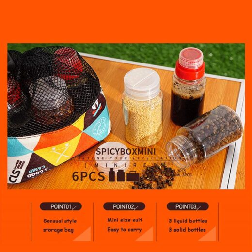 Kotak Penyimpanan Bumbu Spice Box Outdoor Camping Picnic Equipment Botol Bumbu Alat Masak Kemah Hiking Mendaki - Image 3