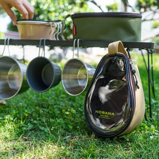 Mangkuk Gantung Lipat Stainless Steel Portable Nesting Camping Hiking Panci Masak Kemah Mendaki - Image 3
