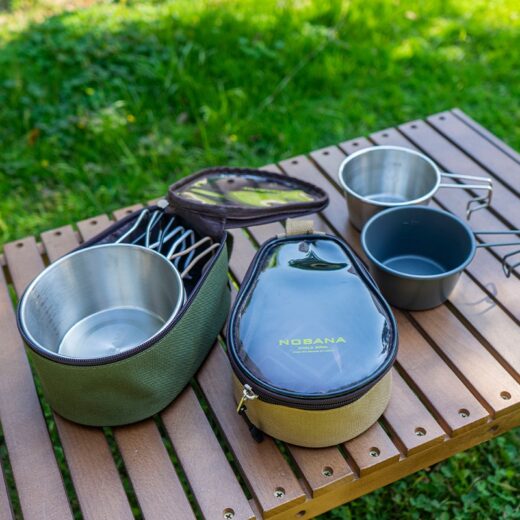 Mangkuk Gantung Lipat Stainless Steel Portable Nesting Camping Hiking Panci Masak Kemah Mendaki - Image 4