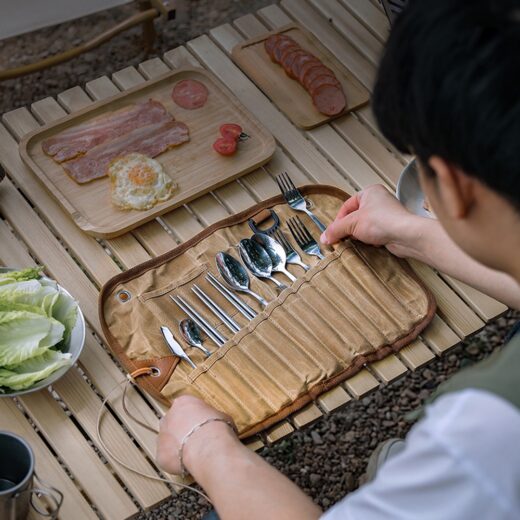 Tas Alat Makan 11 Set ISE MOUNT Peralatan Makan Camping Outdoor Hiking Tableware Aksesoris Masak Kemah - Image 3