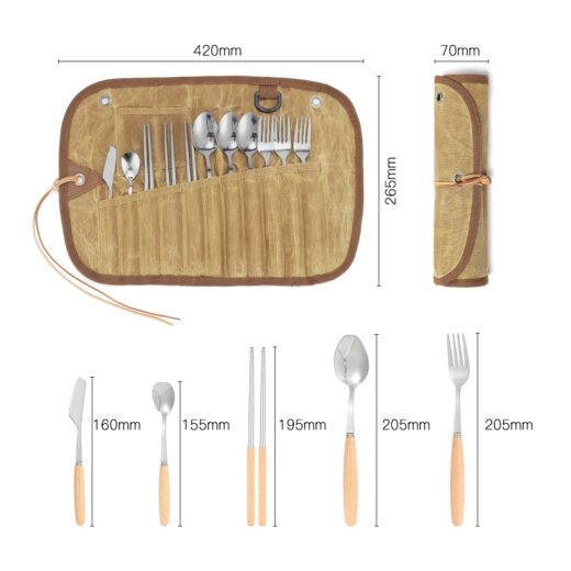 Tas Alat Makan 11 Set ISE MOUNT Peralatan Makan Camping Outdoor Hiking Tableware Aksesoris Masak Kemah - Image 5