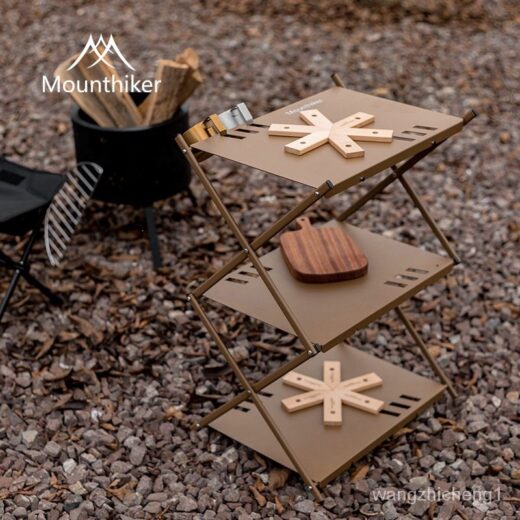 Rak Susun Lipat Aluminium MOUNTAINHIKER Portable Multifungsi Camping Meja Susun Mounthiker Kemah - Image 2
