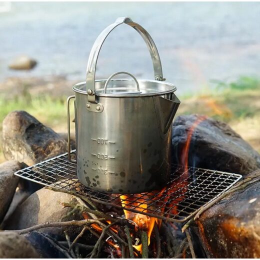 Kettle Multifungsi 1,2L Stainless Steel Nesting Outdoor Camping Hiking Panci Kemah Mendaki - Image 2