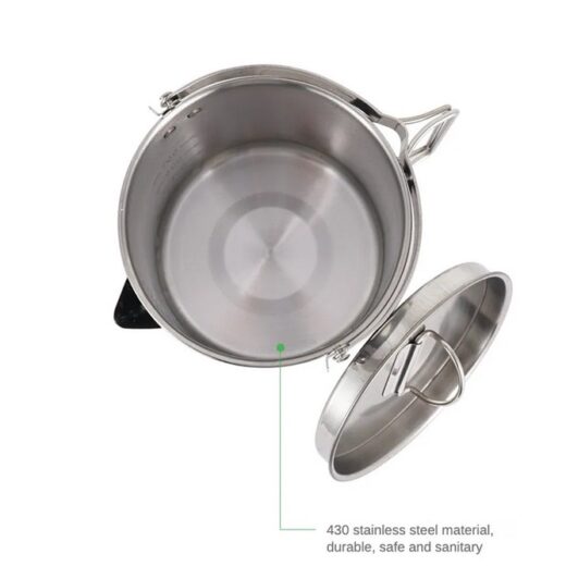 Kettle Multifungsi 1,2L Stainless Steel Nesting Outdoor Camping Hiking Panci Kemah Mendaki - Image 4