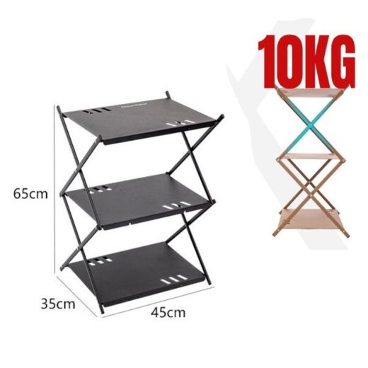 Rak Susun Lipat Aluminium MOUNTAINHIKER Portable Multifungsi Camping Meja Susun Mounthiker Kemah - Image 4