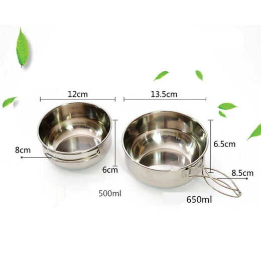 Mangkuk Lipat Stainless Steel 304 Folding Bowl Nesting Alat Masak Camping Outdoor Hiking Mendaki - Image 2