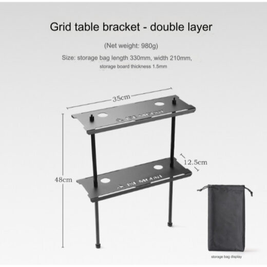 Rak Meja Camping Multifungsi ISE MOUNT Gantungan Rak Outdoor Shelf Rack Hiking Tambahan Rak Meja Lipat - Image 3