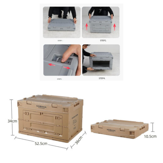 Kotak Penyimpanan Lipat NOBANA 50L Storage Box Outdoor Camping Box Meja Box Piknik - Image 3
