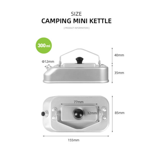 Kettle Mini 0.3L Multifungsi Aluminium Nesting Outdoor Camping Hiking Teko Kemah Mini Mendaki - Image 2