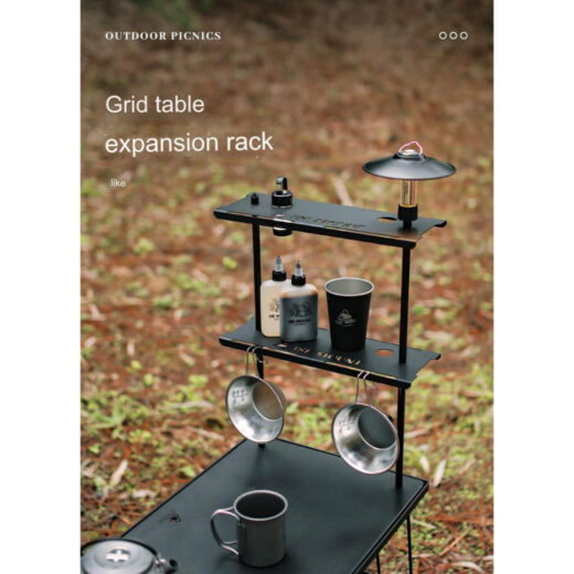 Rak Meja Camping Multifungsi ISE MOUNT Gantungan Rak Outdoor Shelf Rack Hiking Tambahan Rak Meja Lipat - Image 4
