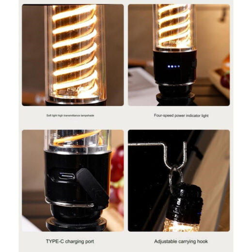 Lampu Camping YQ-8030 USB Waterproof Tent Lampu Tenda Spiral Hiking Outdoor Mendaki - Image 2