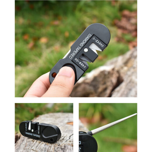 Pengasah Pisau Lipat Saku ISE MOUNT Knife Sharpener Camping Outdoor Hiking Mendaki - Image 5