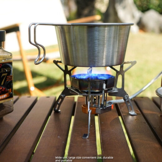 Mangkuk Gantung Stainless Steel 304 Alat Masak Outdoor Portable Nesting Hiking Camping Mendaki - Image 2