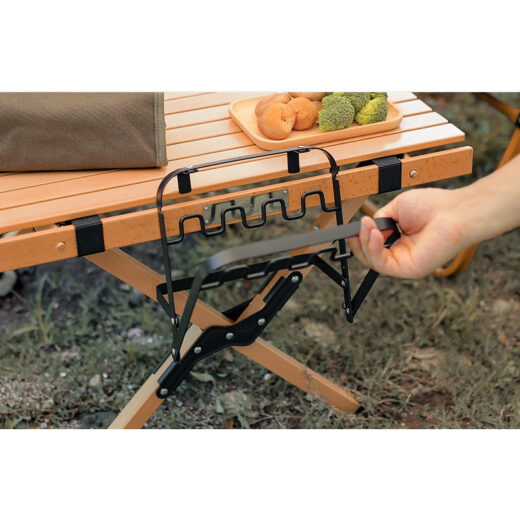 Rak Sampah Lipat Gagang Kayu ISE MOUNT Portable Folding BBQ Garbage Trash Rack Camping - Image 3