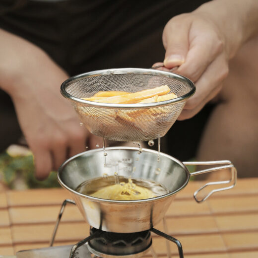 Mangkuk Gantung Stainless Steel 304 Alat Masak Outdoor Portable Nesting Hiking Camping Mendaki - Image 4