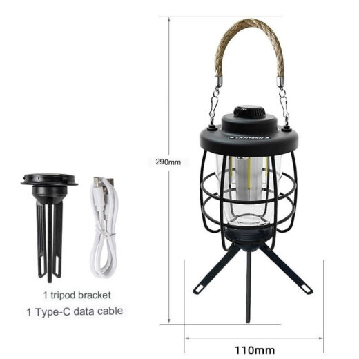 Lampu Lantern Camping Lanterns Outdoor Lamp USB Outdoor Hiking Lampu Retro Kemah - Image 3