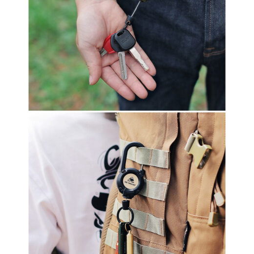 Buckle Easy Pull Tactical Wire Rope ISE MOUNT Gantungan Kunci Multifungsi Hook Carabiner Camping Outdoor Hiking Mendaki - Image 4