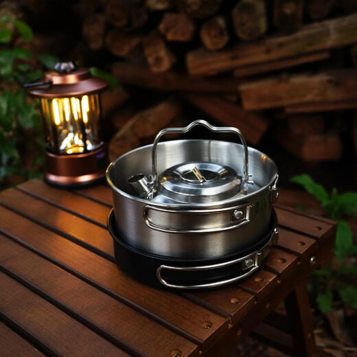 4Pcs Set Alat Masak Stainlees Steel Nesting Camping Hiking Outdoor - Image 3