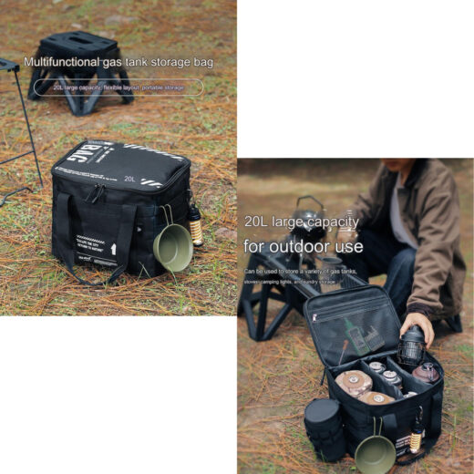ISE MOUNT Storage Bag 20L Tas Gas Tank Stove Camping Picnic Bag Tas Penyimpanan Gas - Image 3