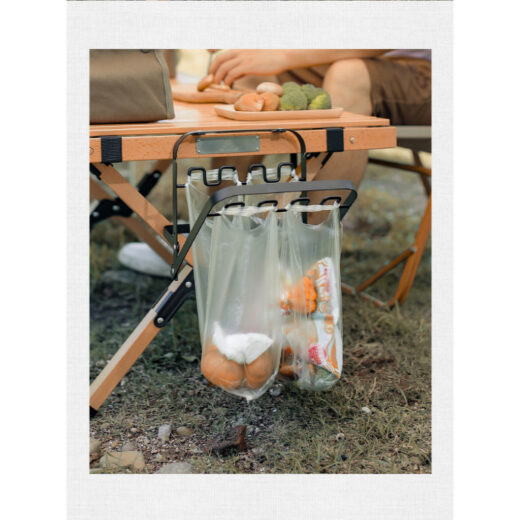Rak Sampah Lipat Gagang Kayu ISE MOUNT Portable Folding BBQ Garbage Trash Rack Camping - Image 4