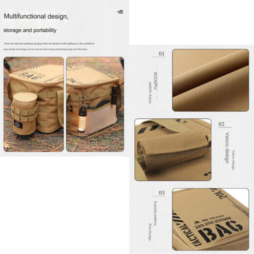 ISE MOUNT Storage Bag 20L Tas Gas Tank Stove Camping Picnic Bag Tas Penyimpanan Gas - Image 4