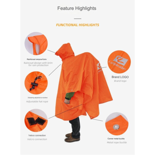Mantel Rain Coat CAMPLEADER Jas Hujan 3 in 1 Outdoor Mantel Hiking Waterproof Camping Outdoor Mendaki - Image 7