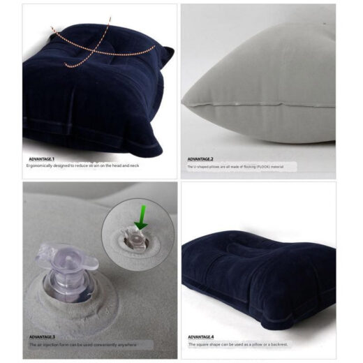 Bantal Tiup Lipat Camping Inflatable Pillow Bantal Angin Portable Outdoor Hiking - Image 4