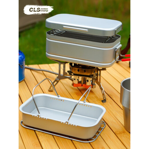 Lunch Box Portable 304 Stainless Steel Nesting Outdoor Kotak Makan Camping Picnic Hiking - Image 3