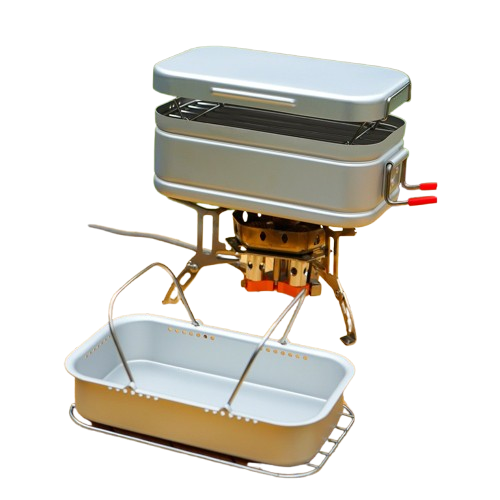 Lunch Box Portable 304 Stainless Steel Nesting Outdoor Kotak Makan Camping Picnic Hiking