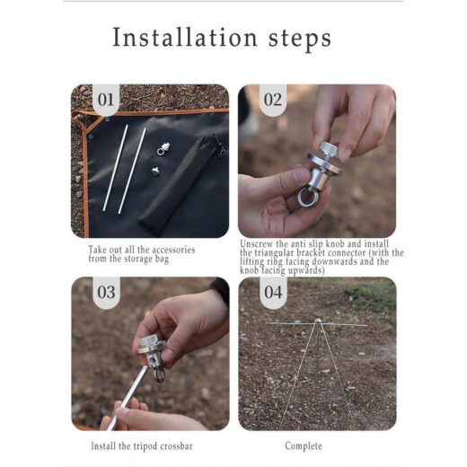 Hanging Tripod ISE MOUNT Tripod Masak Camping Hanging Pot Outdoor Hiking - Image 9